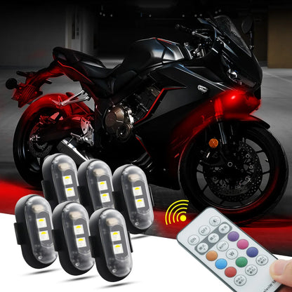 RGB Led Aircraft Strobe Lights Motorcycle Lights LED Flash Position Wireless Light Aircraft Airplane Helicopter Warning Lights